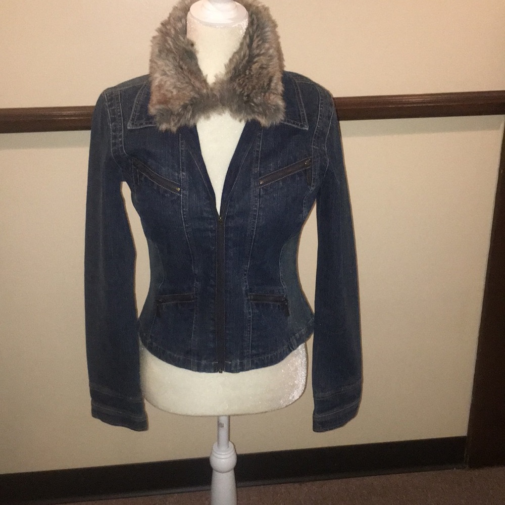 DKNY Jean Jacket w/ Faux Collar